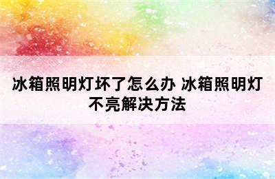 冰箱照明灯坏了怎么办 冰箱照明灯不亮解决方法